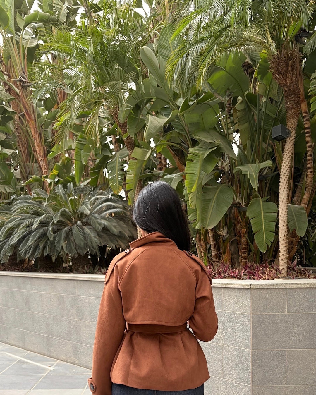 Cognac brown Seude trench